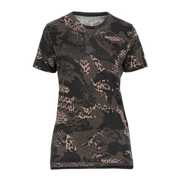 ZADIG & VOLTAIRE | Contemporary Black Camo Military T-Shirt 100% Linen | Size S - Picture 2 of 11